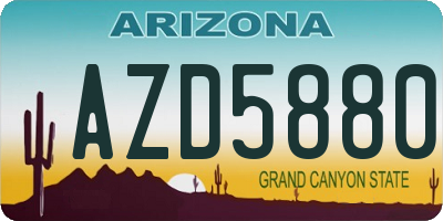 AZ license plate AZD5880