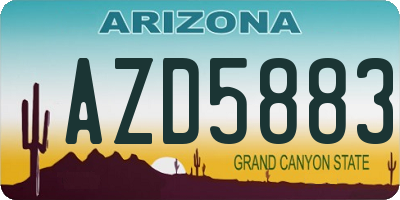AZ license plate AZD5883