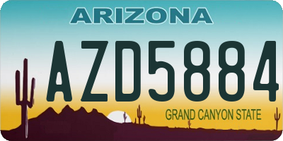 AZ license plate AZD5884