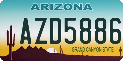 AZ license plate AZD5886