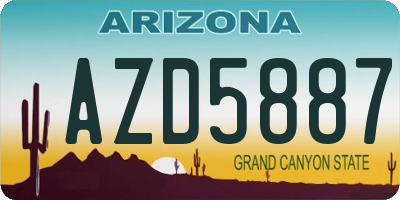 AZ license plate AZD5887