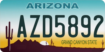 AZ license plate AZD5892