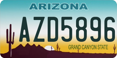 AZ license plate AZD5896