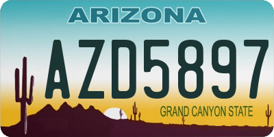 AZ license plate AZD5897