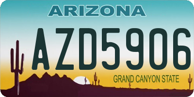 AZ license plate AZD5906