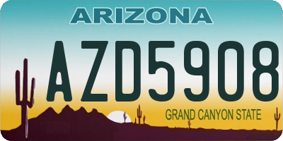 AZ license plate AZD5908