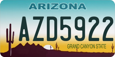AZ license plate AZD5922