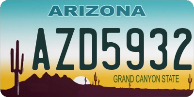 AZ license plate AZD5932