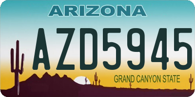 AZ license plate AZD5945