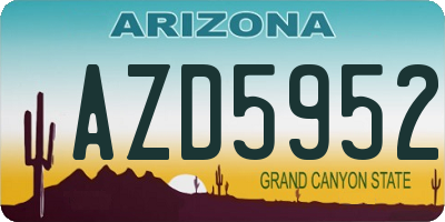 AZ license plate AZD5952