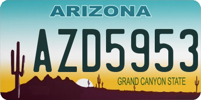 AZ license plate AZD5953