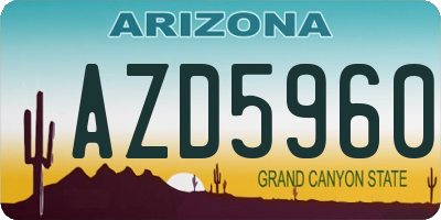 AZ license plate AZD5960