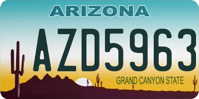 AZ license plate AZD5963