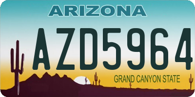 AZ license plate AZD5964