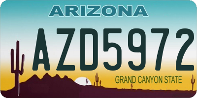 AZ license plate AZD5972