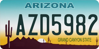 AZ license plate AZD5982