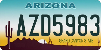 AZ license plate AZD5983