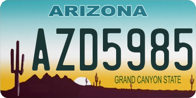 AZ license plate AZD5985