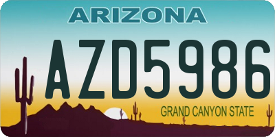 AZ license plate AZD5986