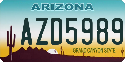 AZ license plate AZD5989