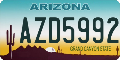 AZ license plate AZD5992