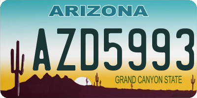 AZ license plate AZD5993