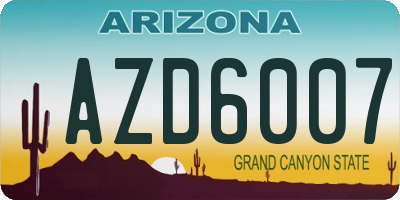 AZ license plate AZD6007