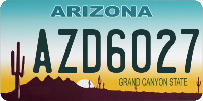 AZ license plate AZD6027