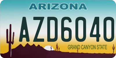 AZ license plate AZD6040