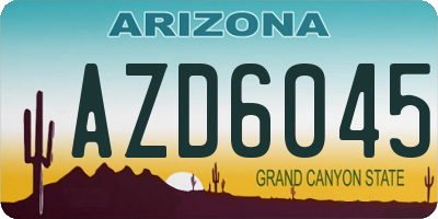 AZ license plate AZD6045
