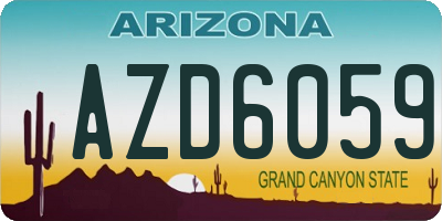 AZ license plate AZD6059