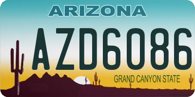 AZ license plate AZD6086