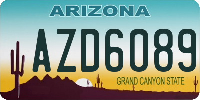 AZ license plate AZD6089