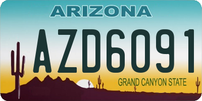 AZ license plate AZD6091