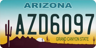 AZ license plate AZD6097