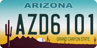 AZ license plate AZD6101