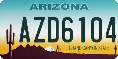 AZ license plate AZD6104