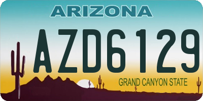 AZ license plate AZD6129