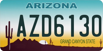 AZ license plate AZD6130