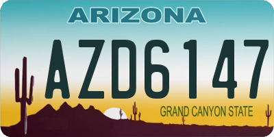 AZ license plate AZD6147