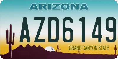 AZ license plate AZD6149