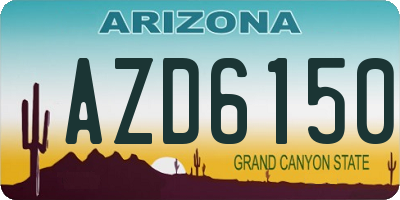 AZ license plate AZD6150