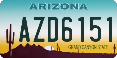 AZ license plate AZD6151