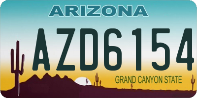 AZ license plate AZD6154