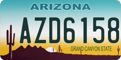AZ license plate AZD6158