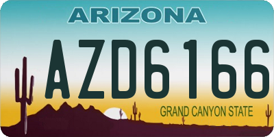 AZ license plate AZD6166