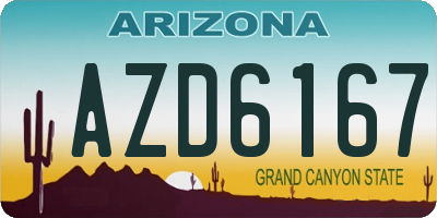 AZ license plate AZD6167