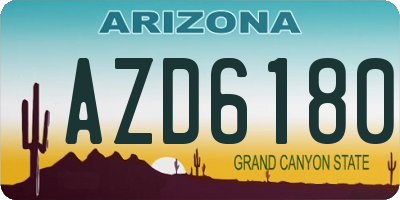 AZ license plate AZD6180