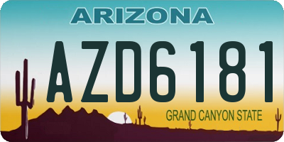 AZ license plate AZD6181