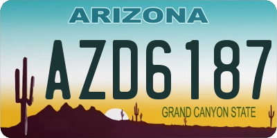 AZ license plate AZD6187